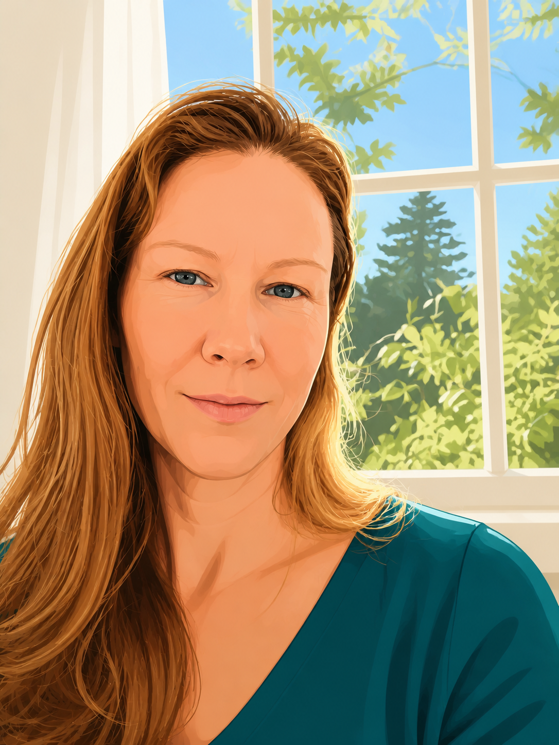 Illustrated portrait of Myrte